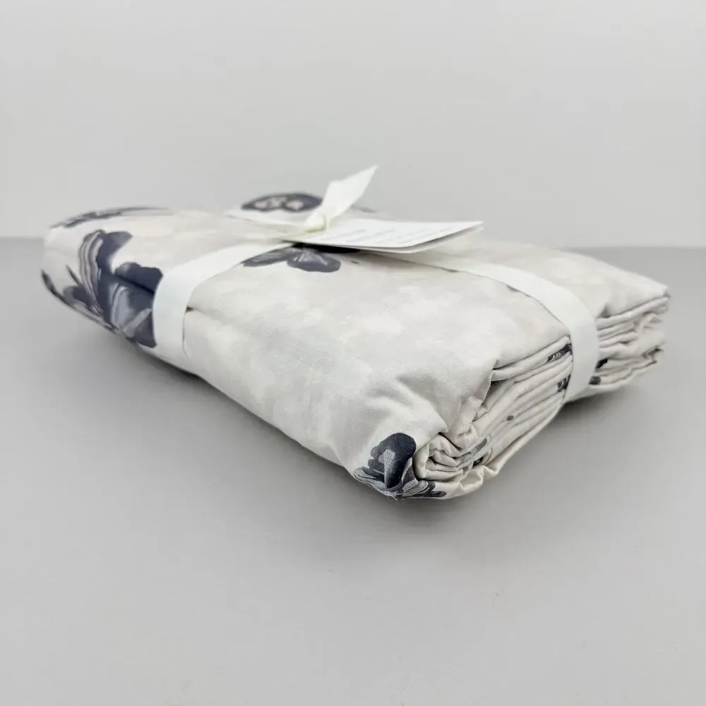 Pottery Barn Butterfly Kisses Duvet Cover KING / CAL KING Cream Cotton Percale